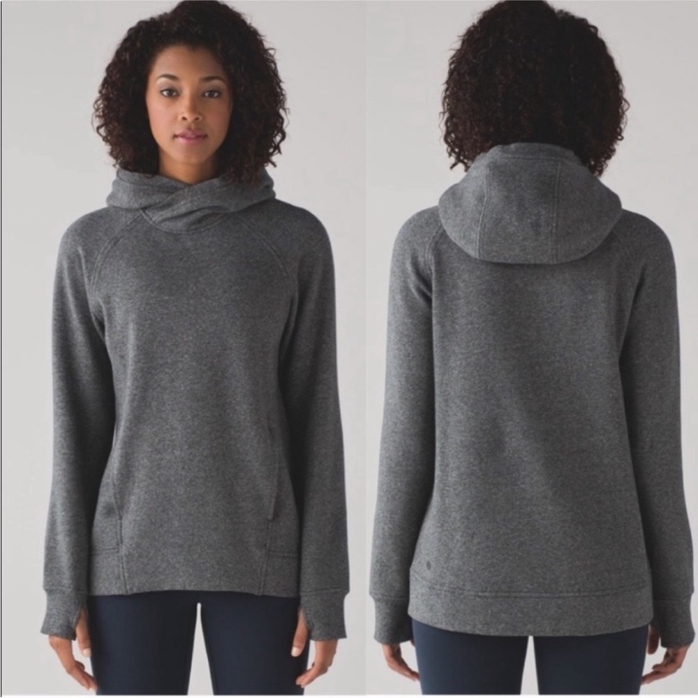 LULULEMON Fleece Please Pullover 4 Heathered Speckled Gray